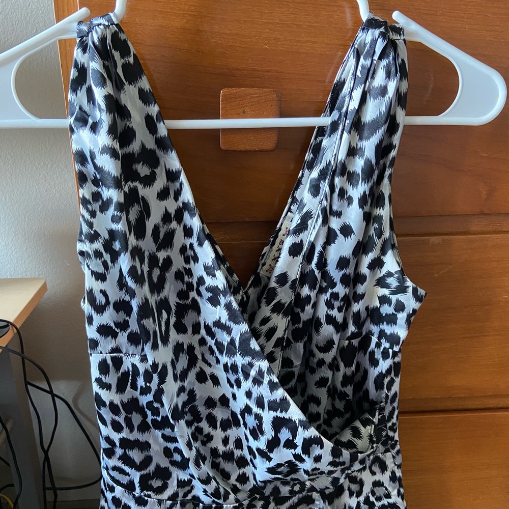 Snow leopard wrap effect top